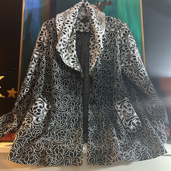 Designs by S.A.D. Chic Black and White Women's Blazer Vintage Size 14 - Picture 6 of 16